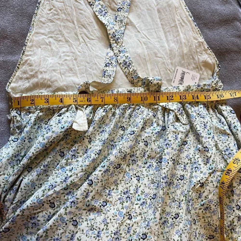FREE PEOPLE Petunia Floral Open Back Sleeveless Mini Dress.Size L